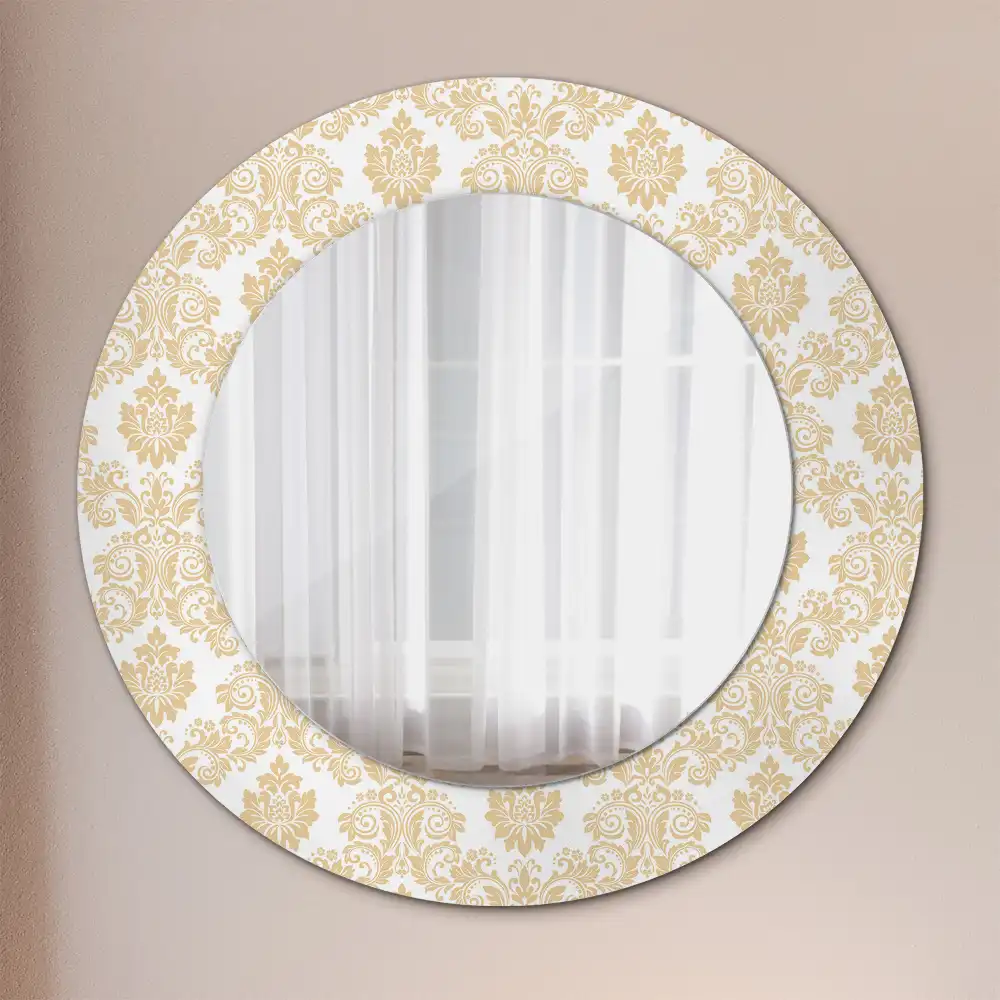 Round decorative mirror Baroque pattern