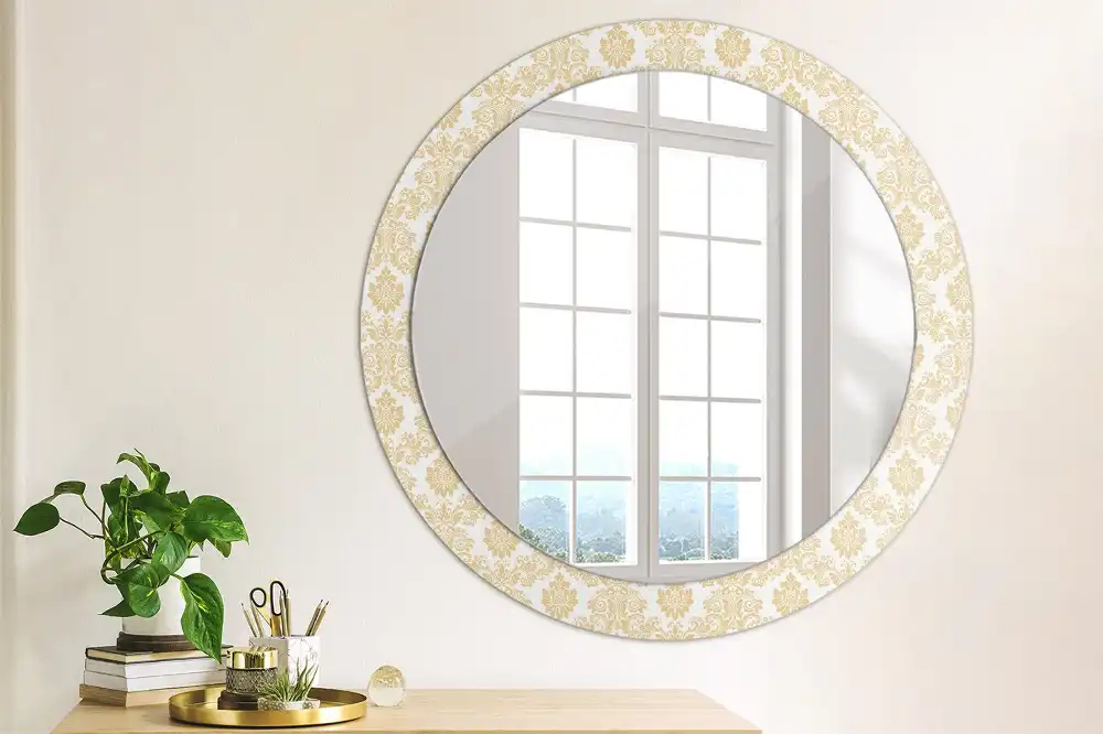 Round decorative mirror Baroque pattern