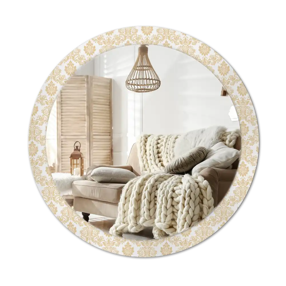 Round decorative mirror Baroque pattern