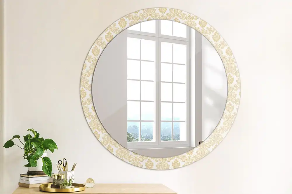 Round decorative mirror Baroque pattern