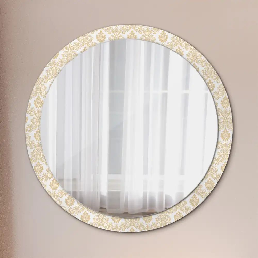 Round decorative mirror Baroque pattern