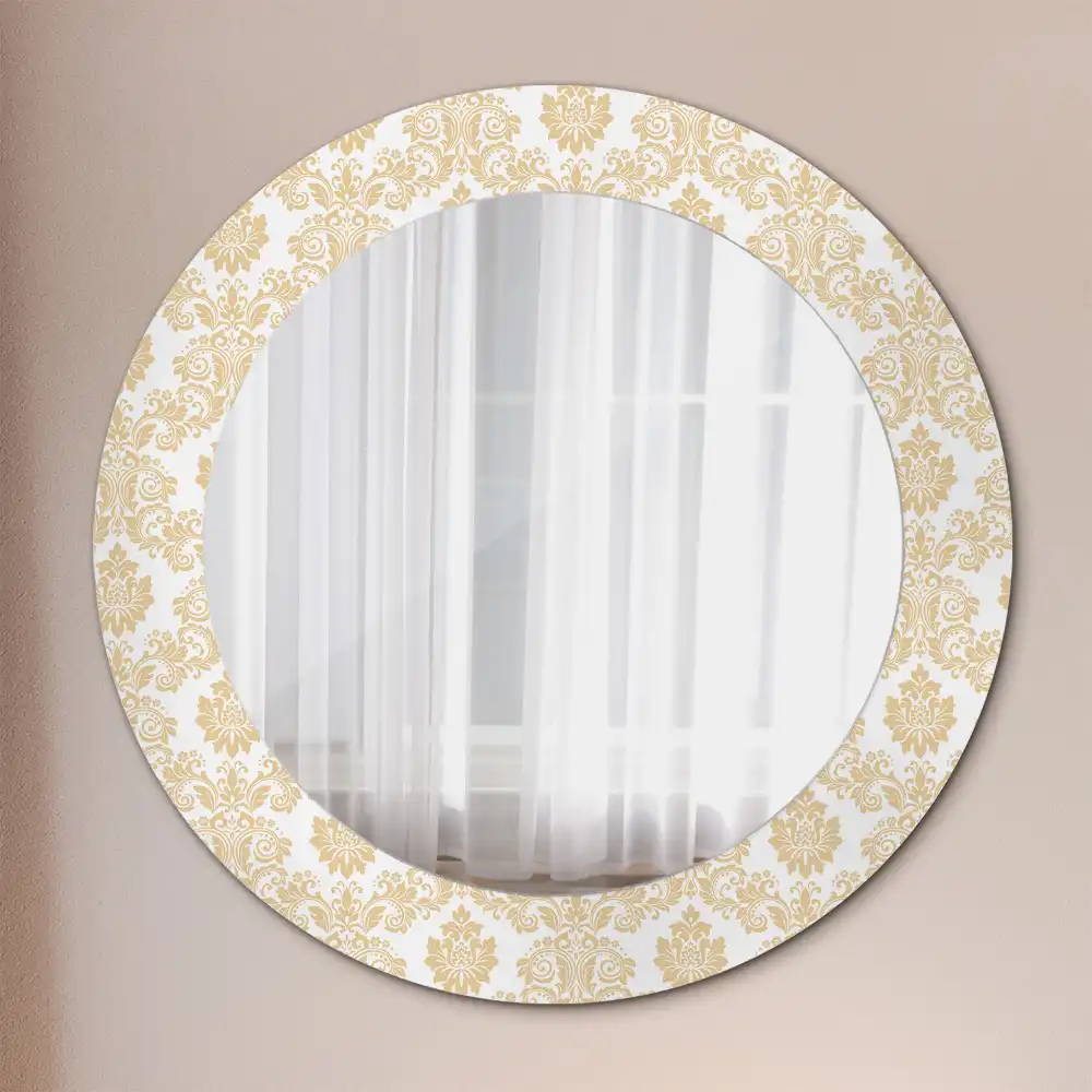 Round decorative mirror Baroque pattern