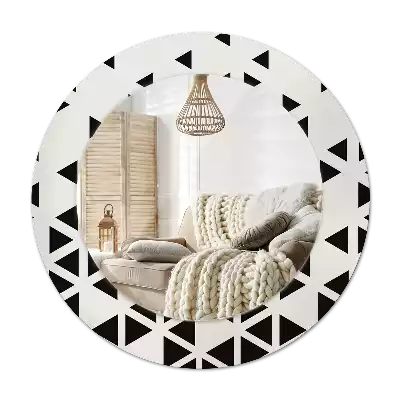 Round printed mirror Geometric abstraction