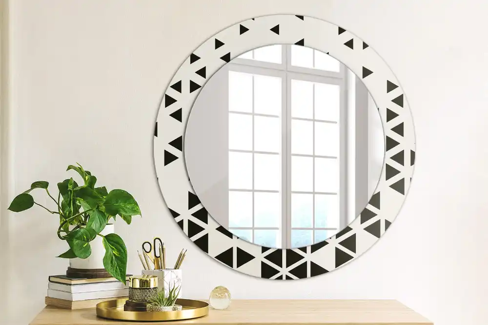 Round printed mirror Geometric abstraction