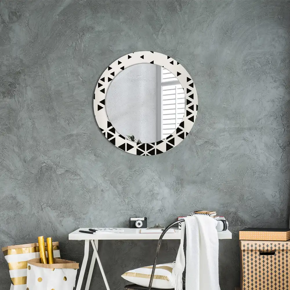 Round printed mirror Geometric abstraction