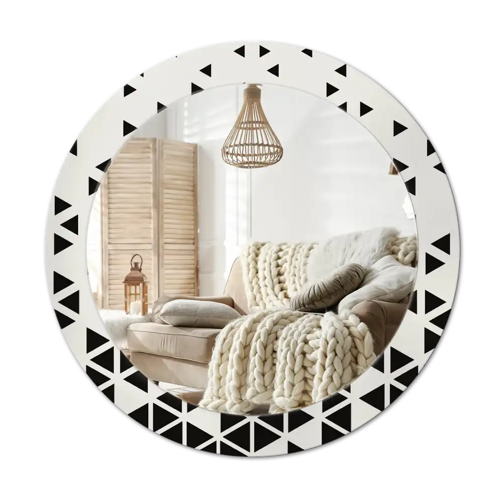 Round printed mirror Geometric abstraction