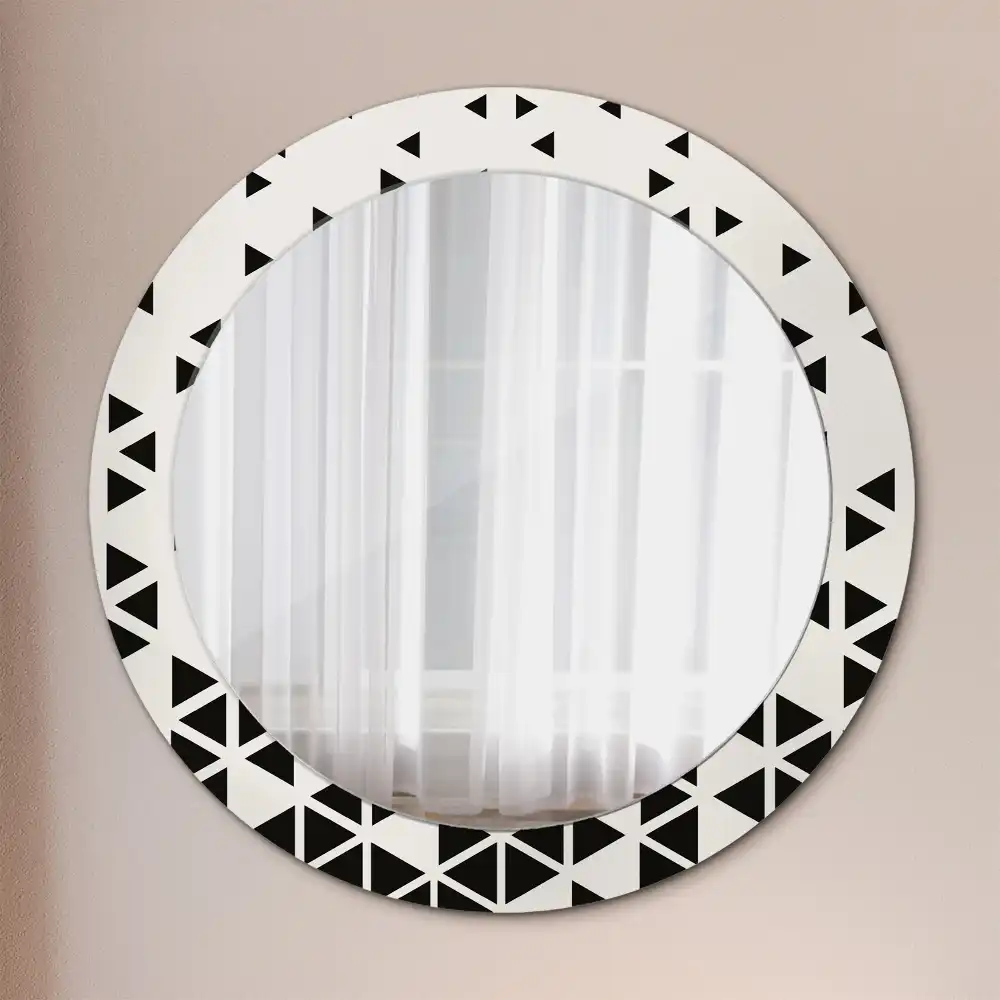 Round printed mirror Geometric abstraction