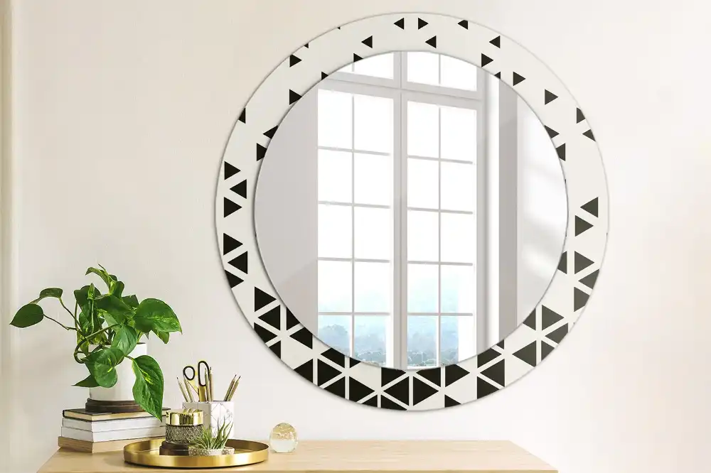 Round printed mirror Geometric abstraction
