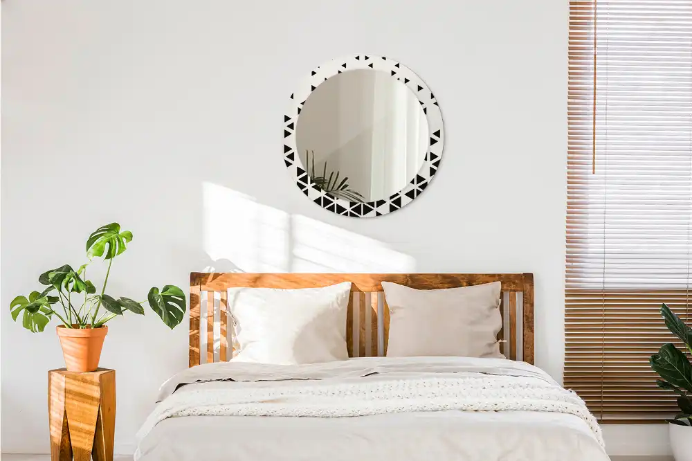 Round printed mirror Geometric abstraction