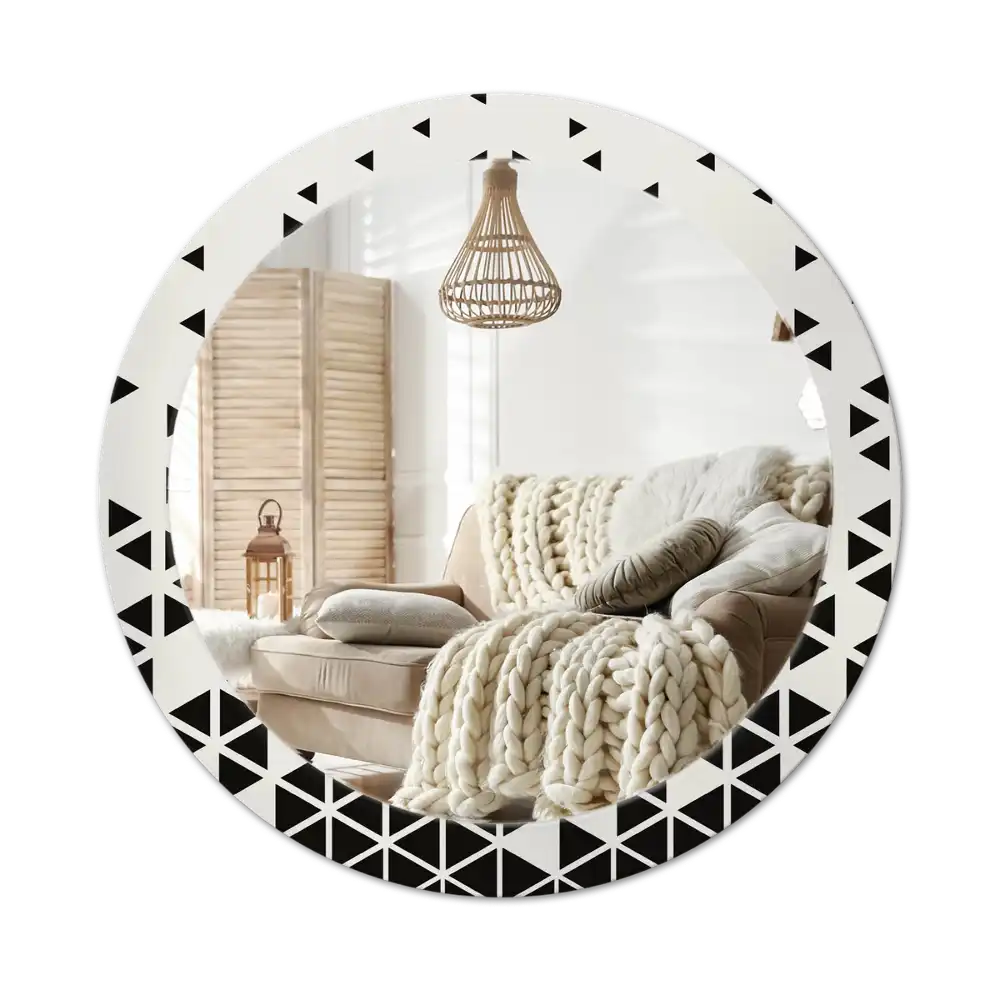 Round printed mirror Geometric abstraction