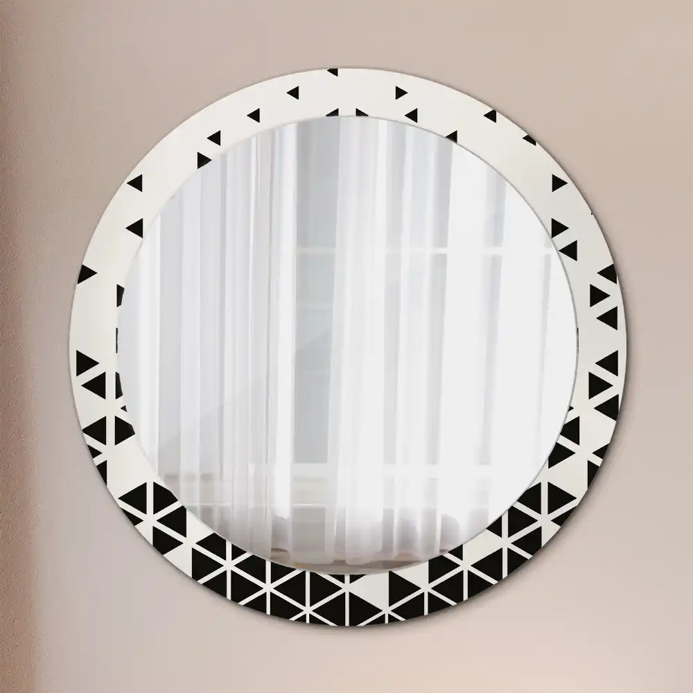 Round printed mirror Geometric abstraction