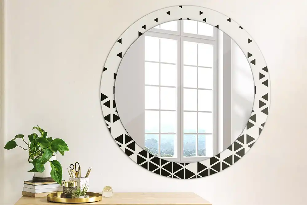 Round printed mirror Geometric abstraction