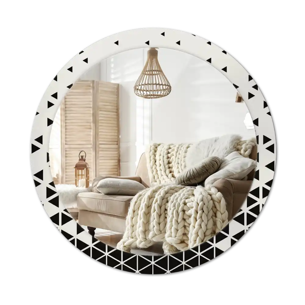 Round printed mirror Geometric abstraction