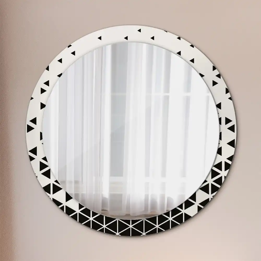 Round printed mirror Geometric abstraction