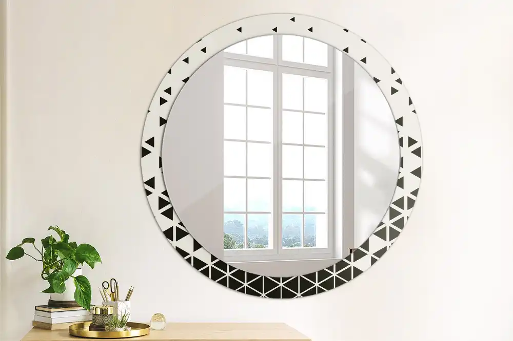 Round printed mirror Geometric abstraction