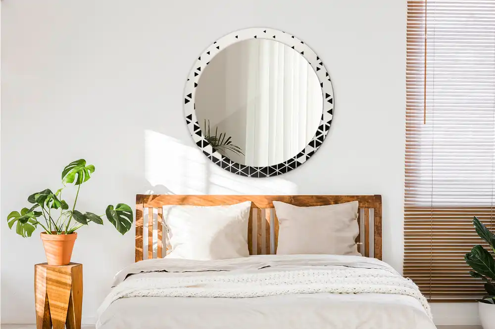 Round printed mirror Geometric abstraction