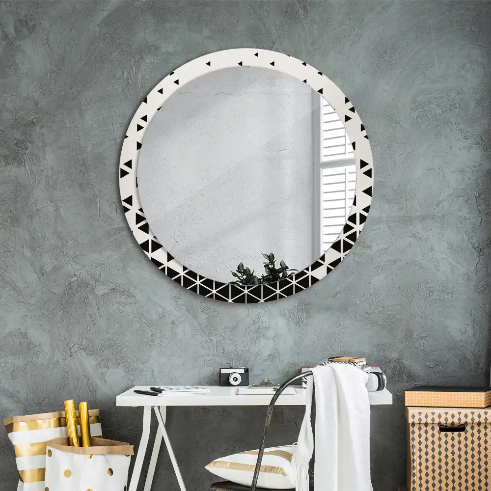 Round printed mirror Geometric abstraction