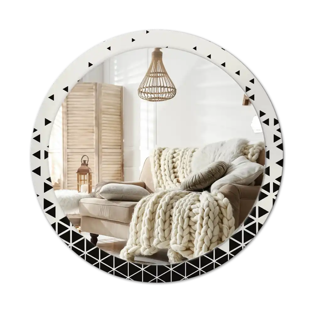 Round printed mirror Geometric abstraction