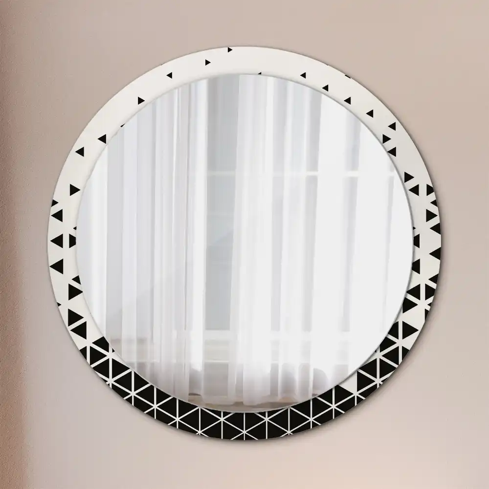 Round printed mirror Geometric abstraction
