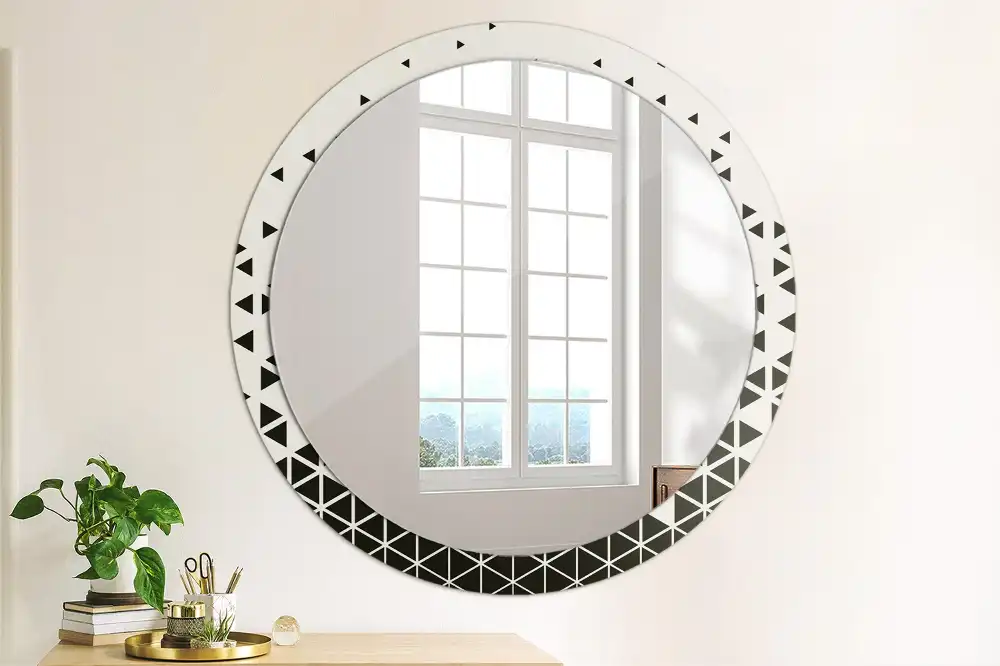 Round printed mirror Geometric abstraction