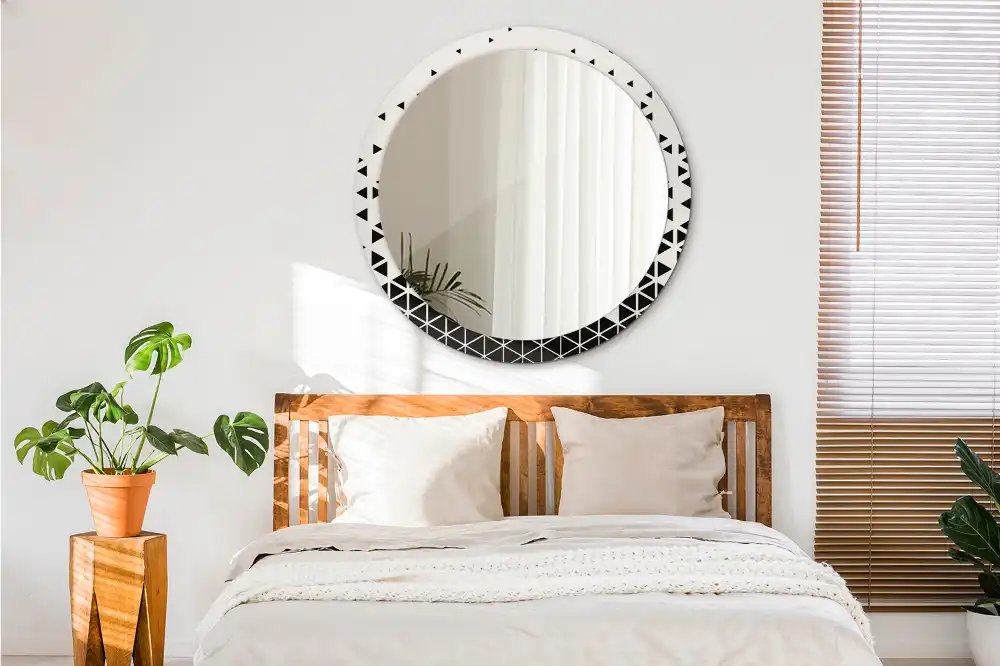 Round printed mirror Geometric abstraction