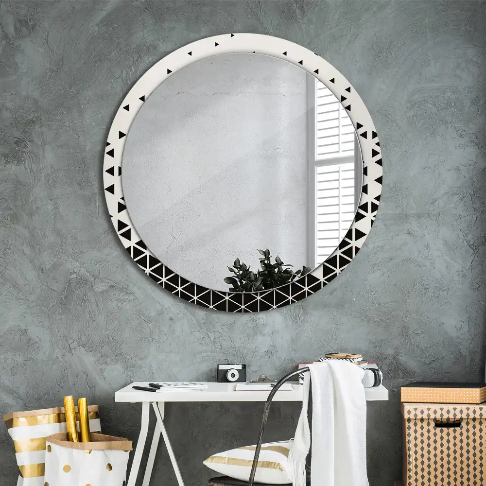 Round printed mirror Geometric abstraction