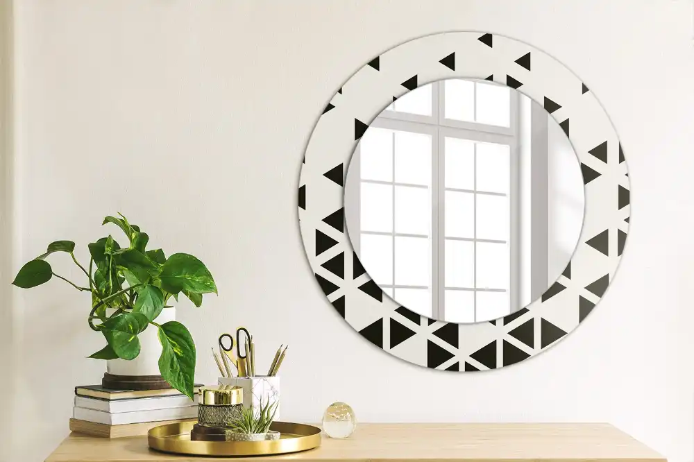 Round printed mirror Geometric abstraction