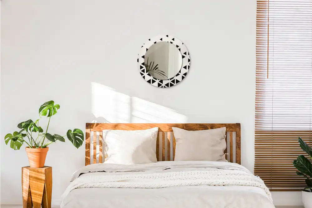 Round printed mirror Geometric abstraction