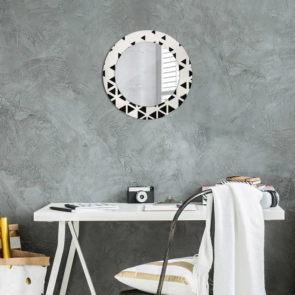Round printed mirror Geometric abstraction