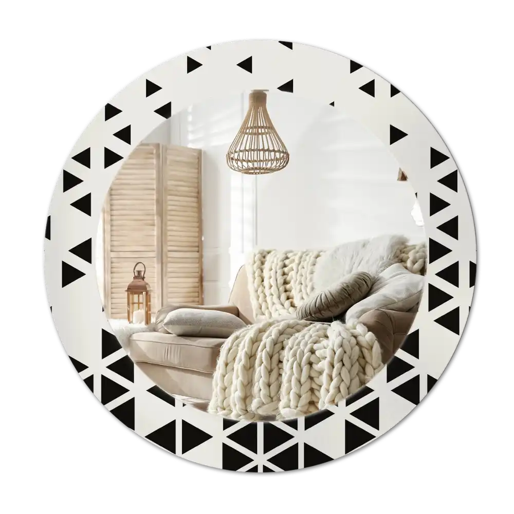Round printed mirror Geometric abstraction