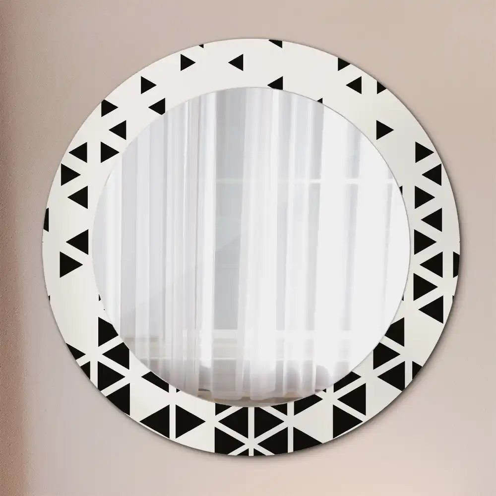 Round printed mirror Geometric abstraction