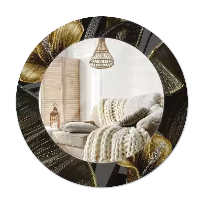 Round decorative mirror Hibiscus flowers