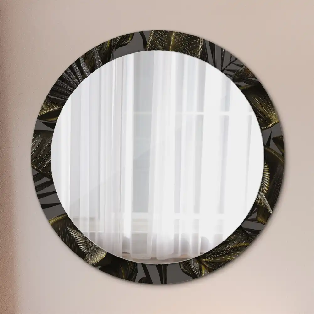 Round decorative mirror Hibiscus flowers