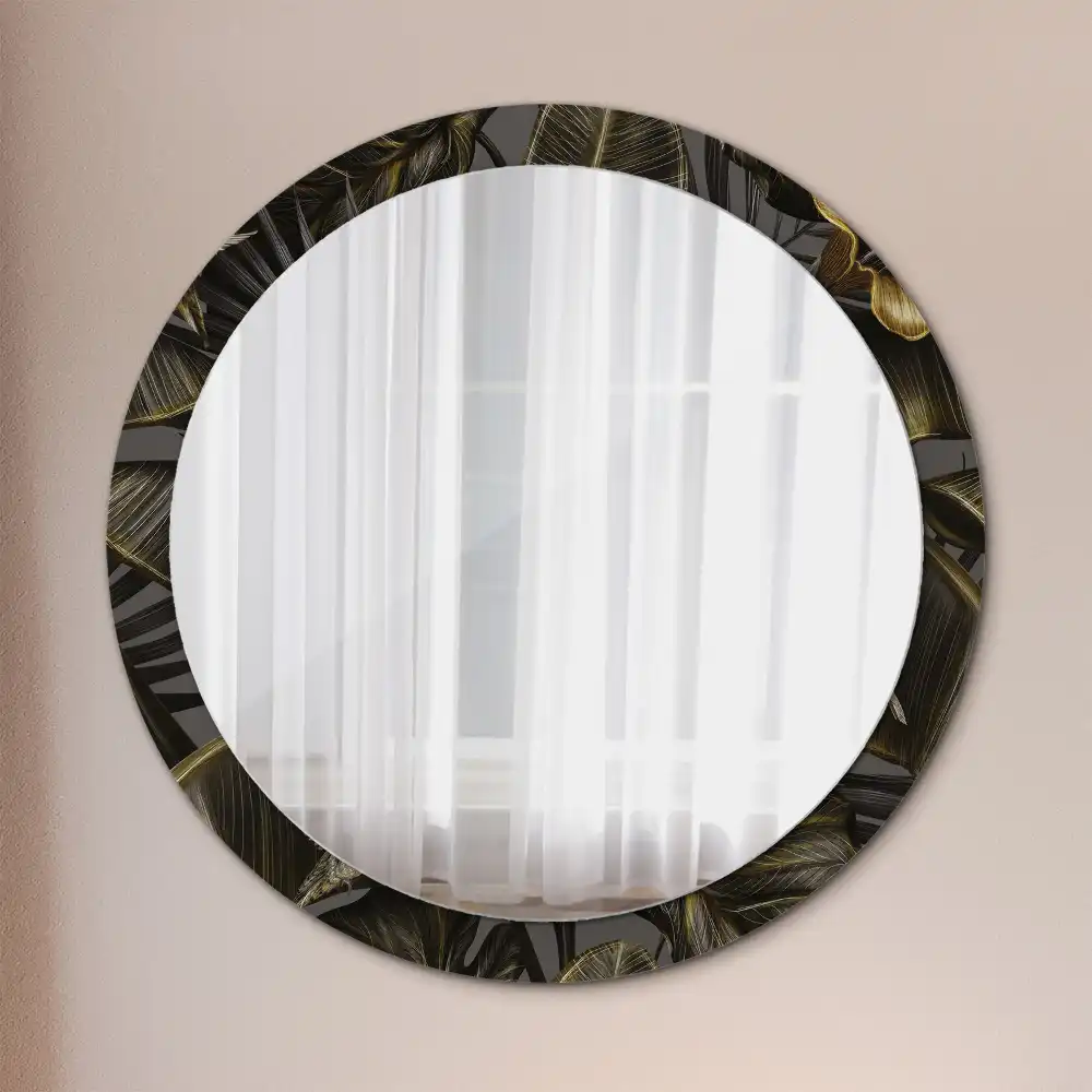 Round decorative mirror Hibiscus flowers