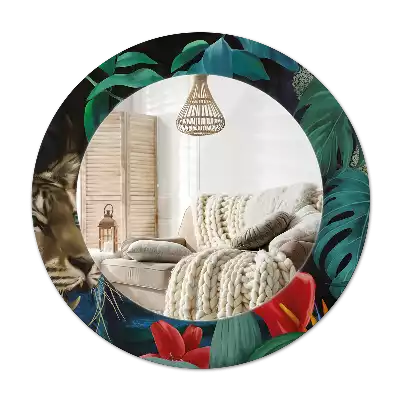 Round decorative mirror Vintage jungle