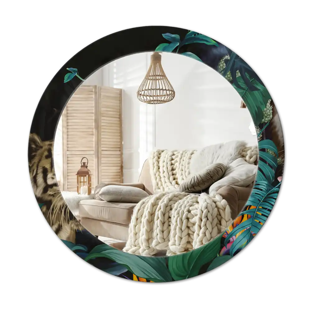 Round decorative mirror Vintage jungle