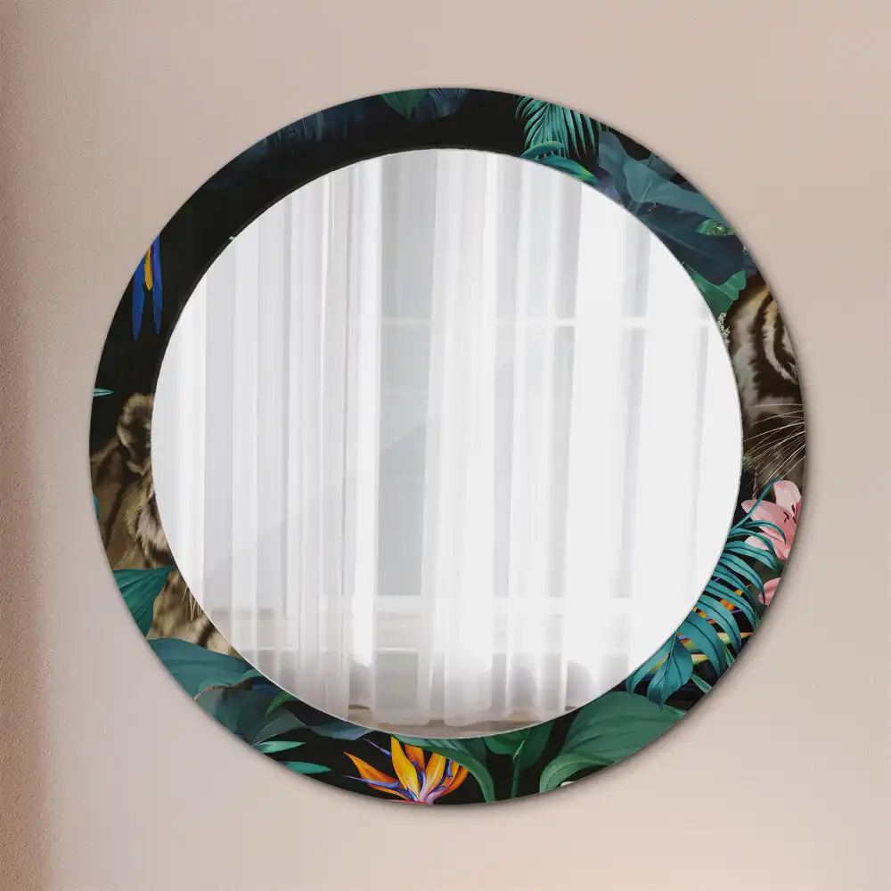 Round decorative mirror Vintage jungle