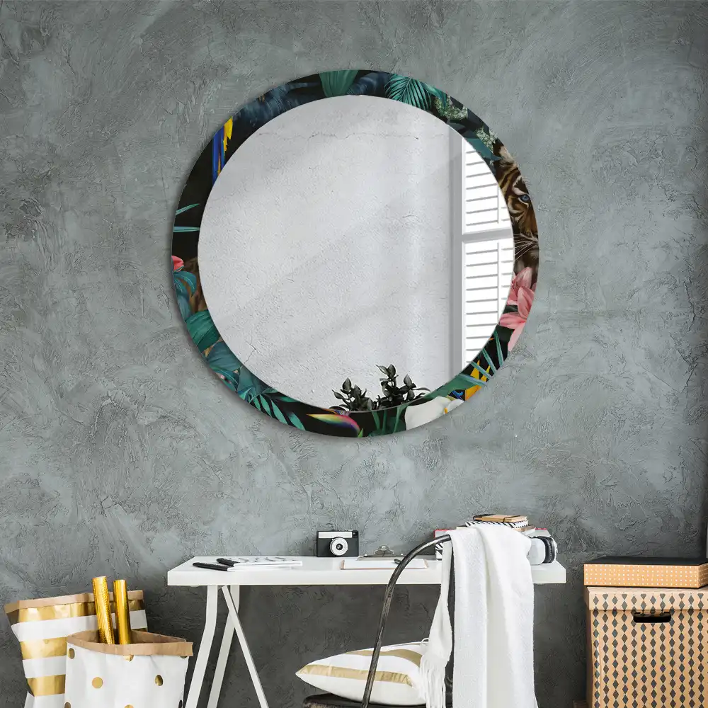 Round decorative mirror Vintage jungle