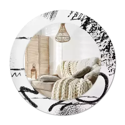 Round decorative mirror Graffiti pattern