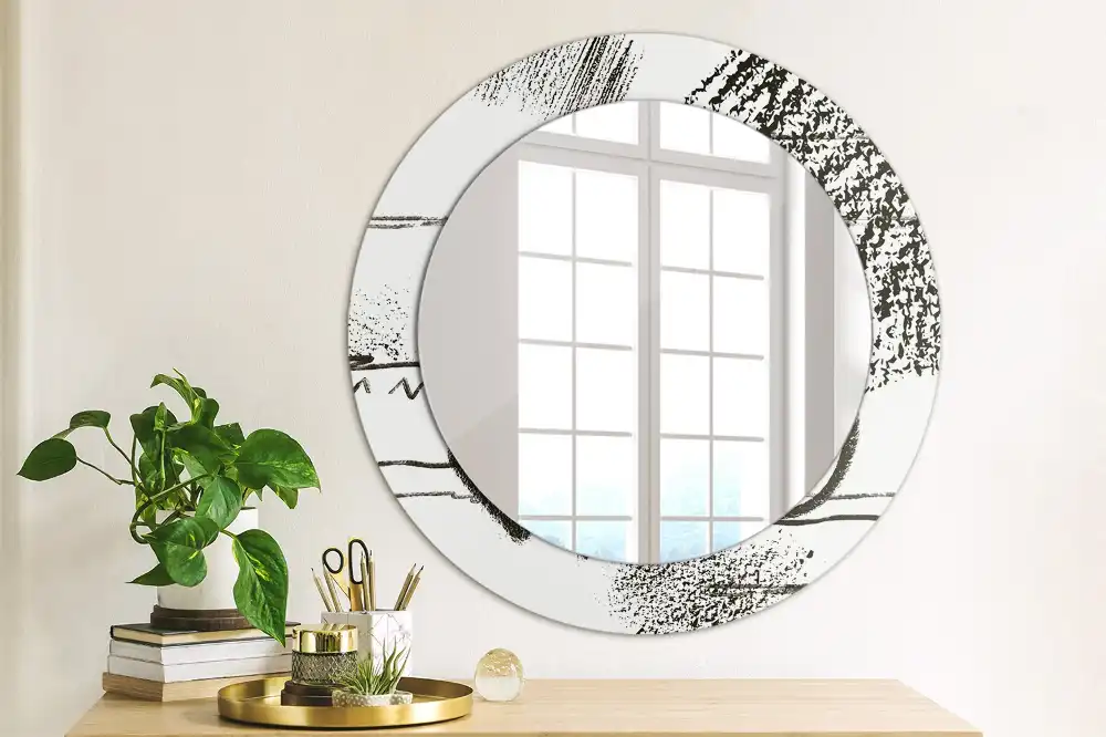 Round decorative mirror Graffiti pattern