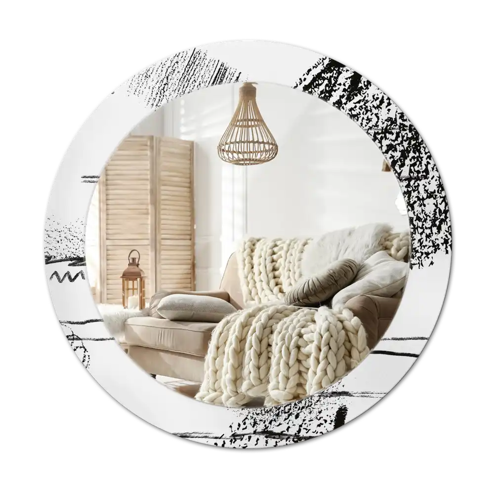 Round decorative mirror Graffiti pattern
