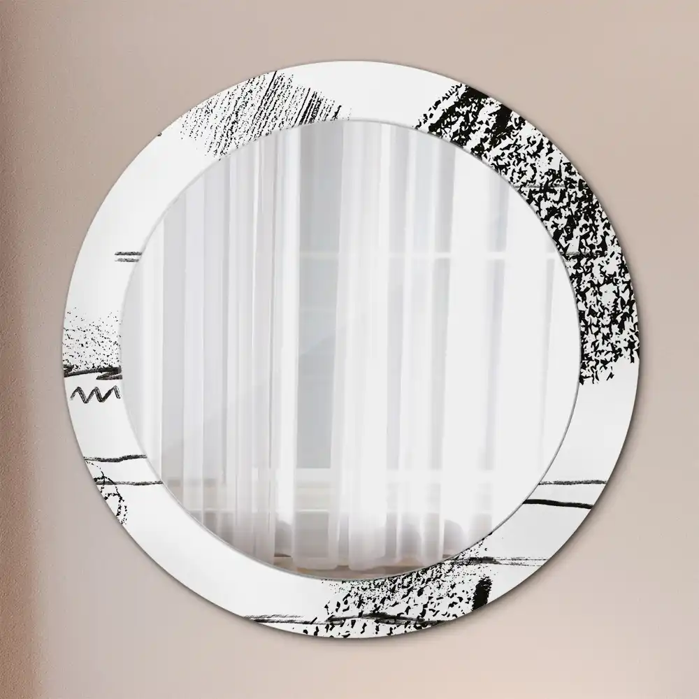 Round decorative mirror Graffiti pattern