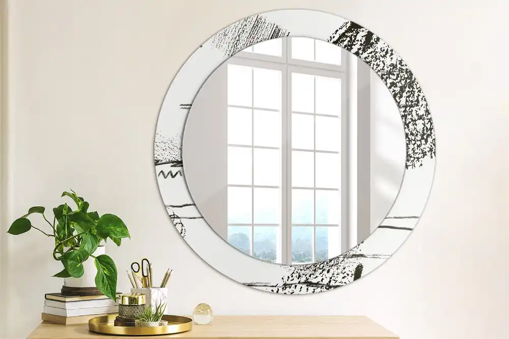 Round decorative mirror Graffiti pattern