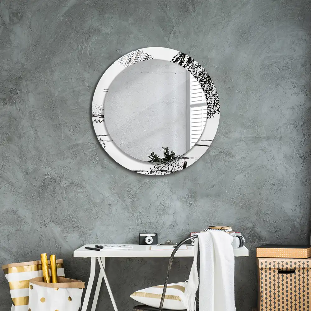 Round decorative mirror Graffiti pattern