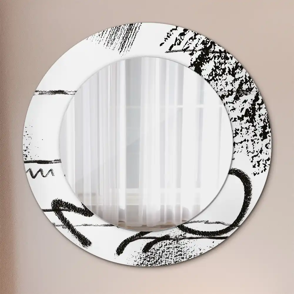 Round decorative mirror Graffiti pattern