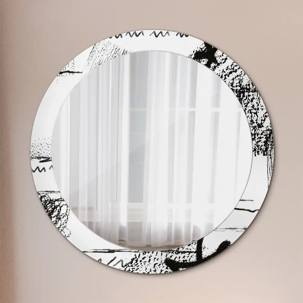 Round decorative mirror Graffiti pattern