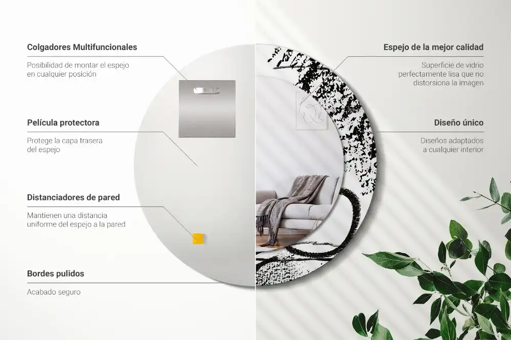 Round decorative mirror Graffiti pattern