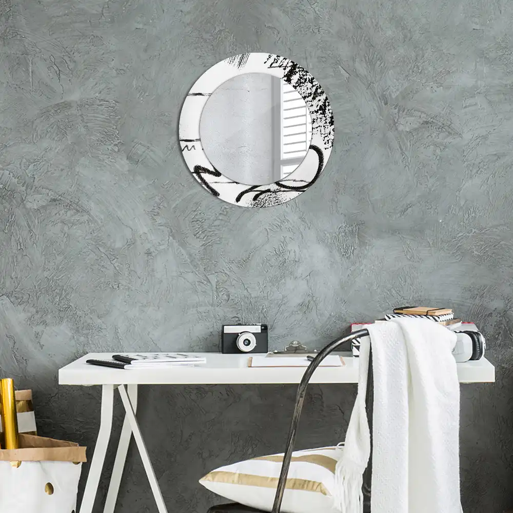 Round decorative mirror Graffiti pattern
