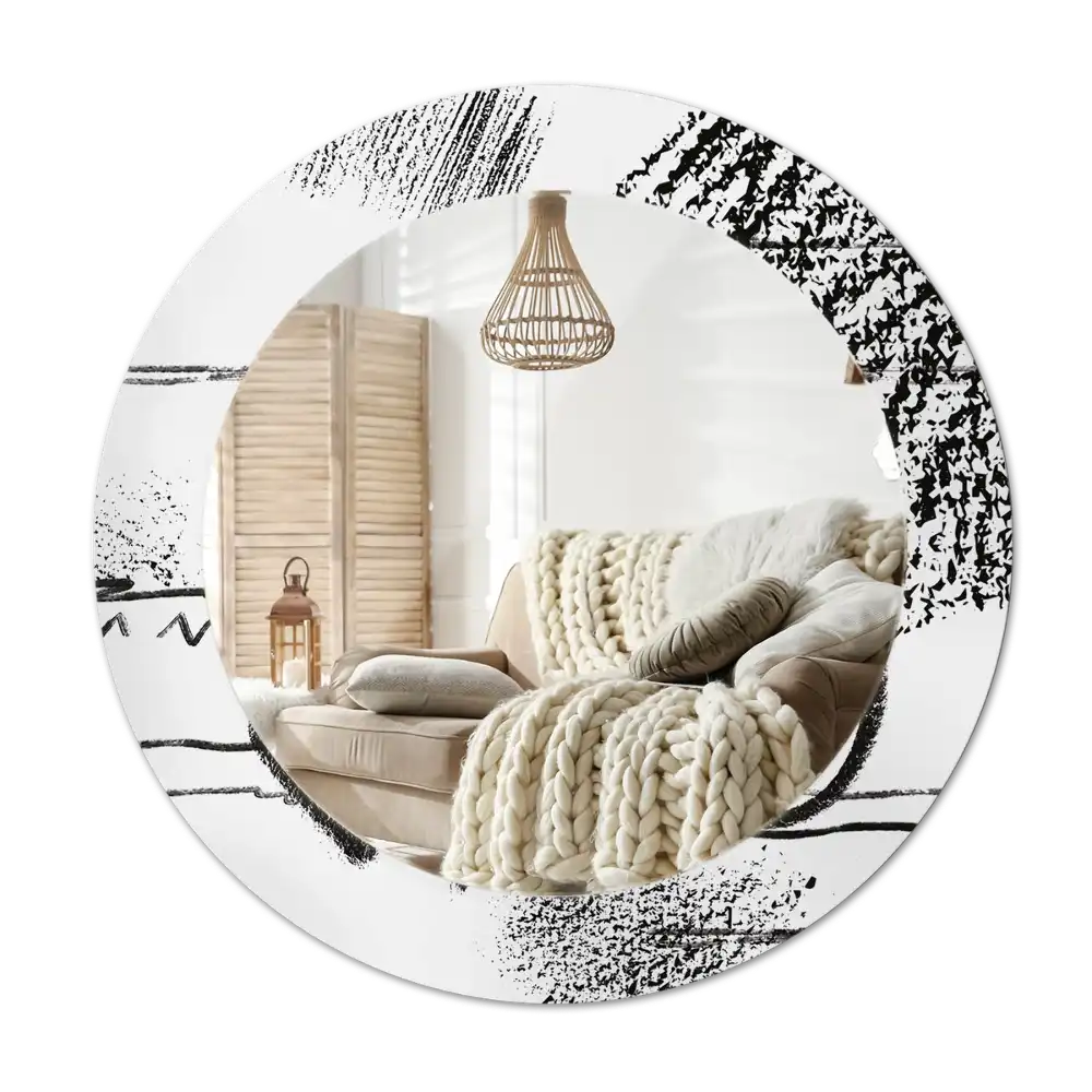 Round decorative mirror Graffiti pattern