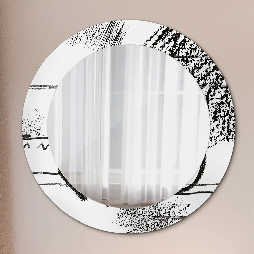 Round decorative mirror Graffiti pattern